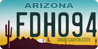 AZ license plate FDH094