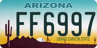 AZ license plate FF6997