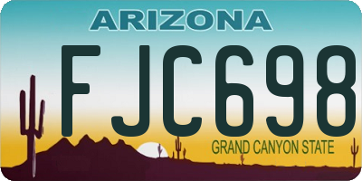 AZ license plate FJC698