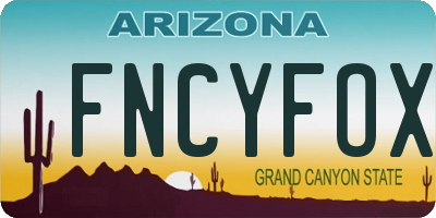 AZ license plate FNCYFOX