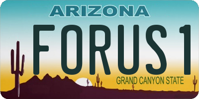 AZ license plate FORUS1