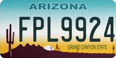 AZ license plate FPL9924