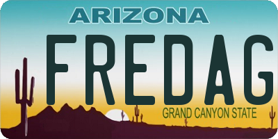 AZ license plate FREDAG