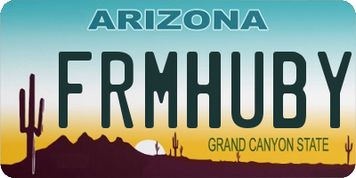 AZ license plate FRMHUBY