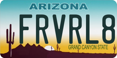 AZ license plate FRVRL8