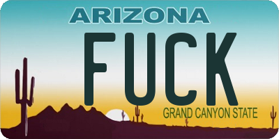 AZ license plate FUCK