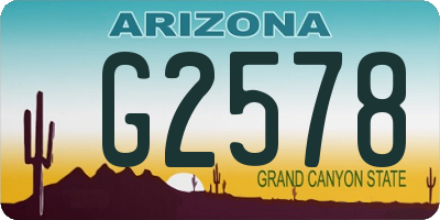 AZ license plate G2578