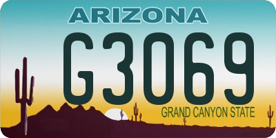 AZ license plate G3069