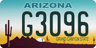 AZ license plate G3096