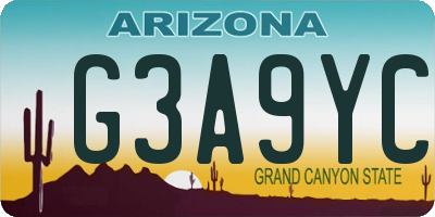 AZ license plate G3A9YC