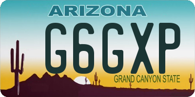 AZ license plate G6GXP