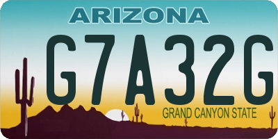 AZ license plate G7A32G