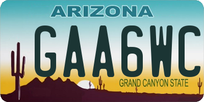 AZ license plate GAA6WC