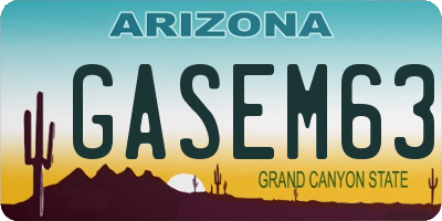 AZ license plate GASEM63