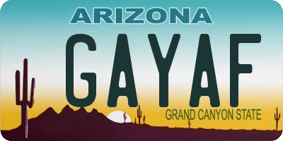 AZ license plate GAYAF