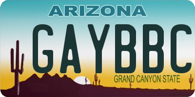 AZ license plate GAYBBC