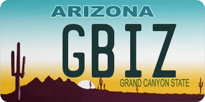 AZ license plate GBIZ