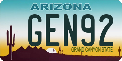 AZ license plate GEN92