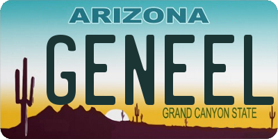 AZ license plate GENEEL