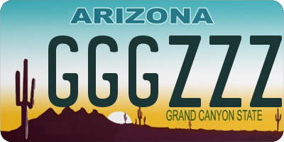 AZ license plate GGGZZZ