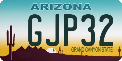 AZ license plate GJP32