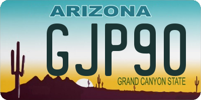 AZ license plate GJP90