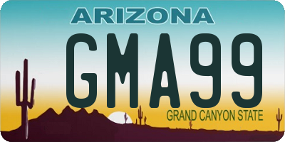 AZ license plate GMA99