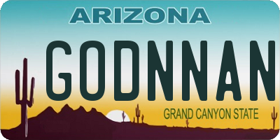 AZ license plate GODNNAN
