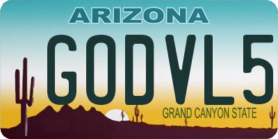 AZ license plate GODVL5