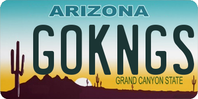 AZ license plate GOKNGS