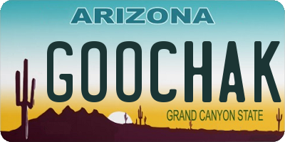 AZ license plate GOOCHAK