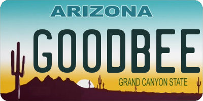 AZ license plate GOODBEE