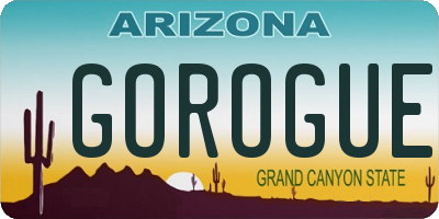 AZ license plate GOROGUE