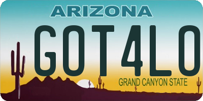 AZ license plate GOT4LO