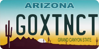 AZ license plate GOXTNCT