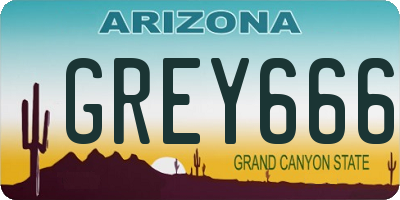 AZ license plate GREY666