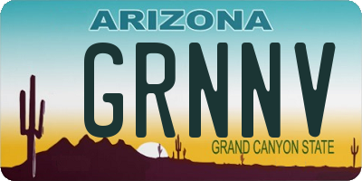 AZ license plate GRNNV