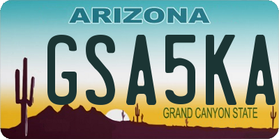 AZ license plate GSA5KA