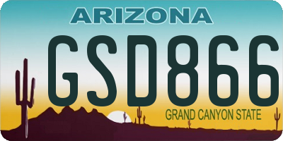 AZ license plate GSD866