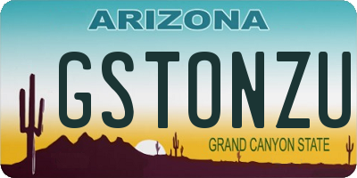 AZ license plate GSTONZU