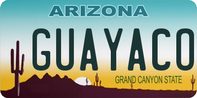 AZ license plate GUAYACO