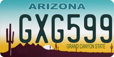 AZ license plate GXG599