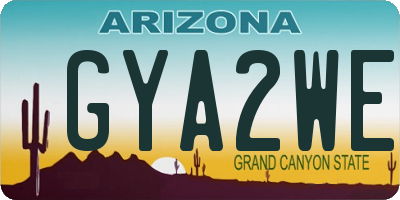 AZ license plate GYA2WE