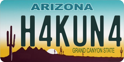 AZ license plate H4KUN4