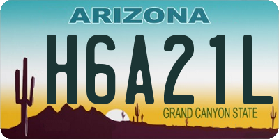 AZ license plate H6A21L