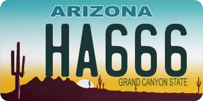 AZ license plate HA666