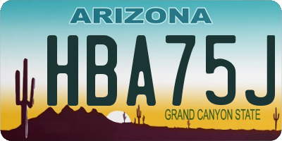 AZ license plate HBA75J