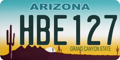 AZ license plate HBE127