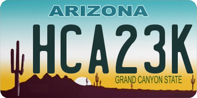 AZ license plate HCA23K