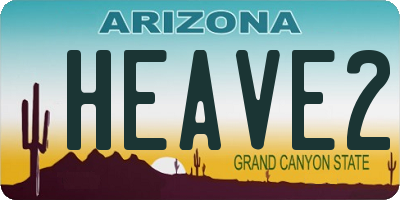 AZ license plate HEAVE2